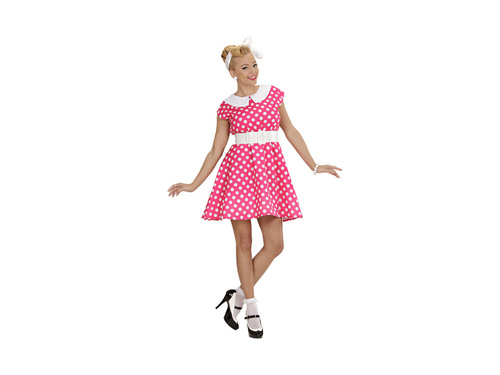 Strój Damy z Lat 50. z wszytą halką (różowy)