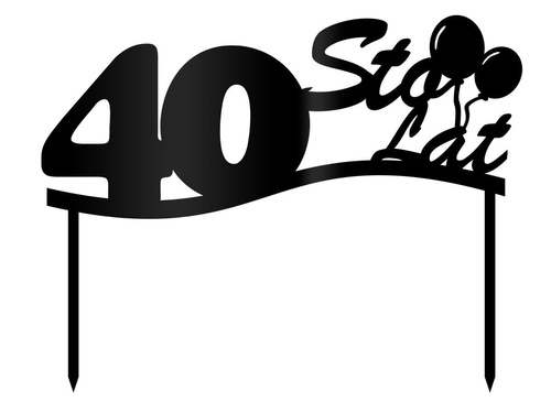 Cake topper 40 birthday - 1 pc