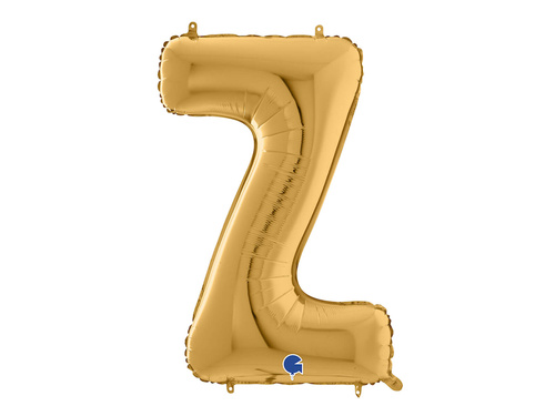 Balon foliowy złota litera Z - 102 cm - 1 szt.