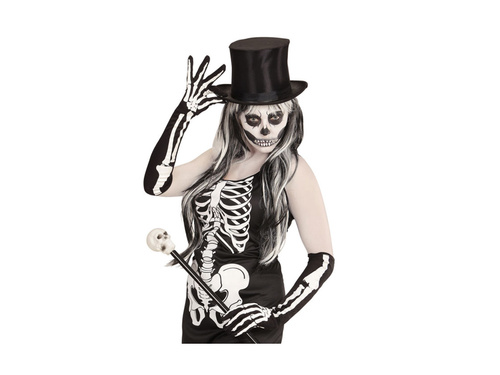 Rękawiczki kościotrupa 50 cm - nadruk z przodu i z tyłu