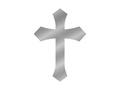 Topper for the side of the cake Silver cross with plexiglass - 1 pc.