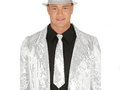 Silver sequin tie