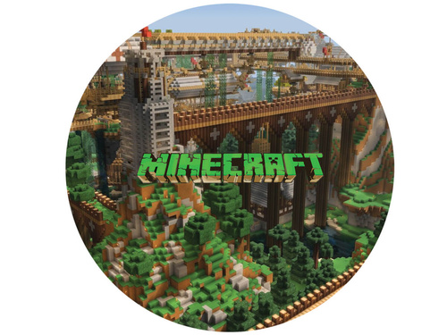 Decorative Minecraft cake wafer - 20 cm