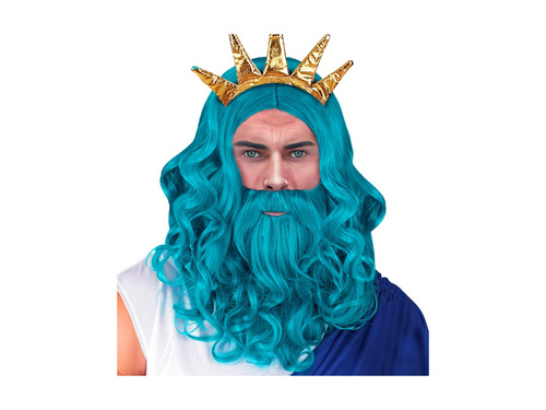 Peruka Posejdona / Neptuna z brodą i wąsami