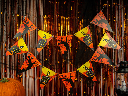 Halloween Haunted House flag banner - 500 cm - 1 pc.