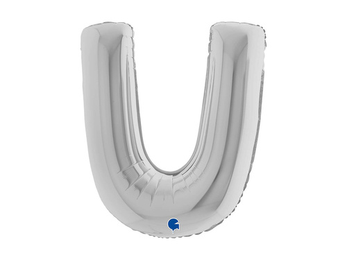 Balon foliowy literka U srebrny - 40" - 1 szt.