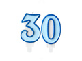 Number candles "30", blue, 2 pc