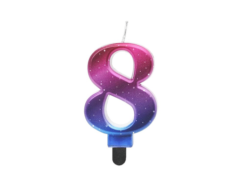 Night Sky metallic number candle - 8 - eight
