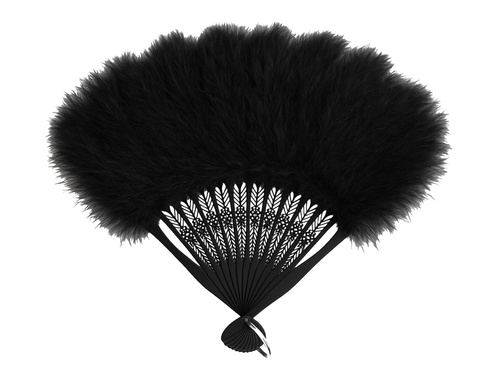 Wachlarz z piór czarny - 23 cm - 1 szt.