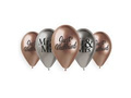 Latex shiny balloons with wedding print - 33 cm - 5 pcs.