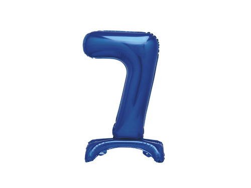Foil balloon standing number 7 blue - 76 cm - 1pc.