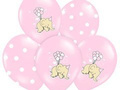 Balony z nadrukiem dla dziewczynki "Słonik" - 30 cm - 50 szt.