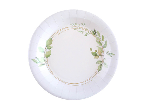 Paper plates with leaves - 22,5 cm - 10 pcs.