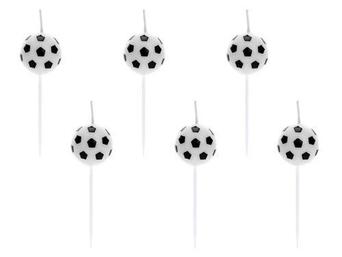 Soccer picker candles - 6 pcs.