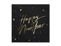 Happy New Year black napkins - 33 cm - 20 pcs.