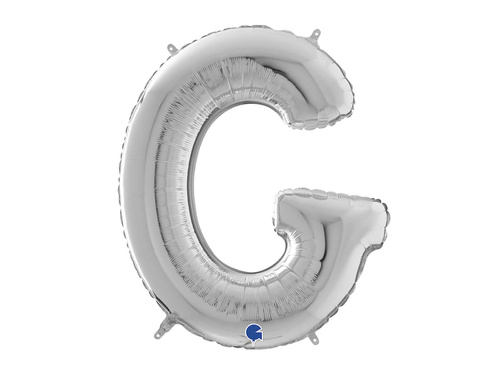 SuperShape Letter "G" Silver Foil Balloon - 66 cm - 1 pc