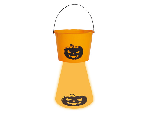 Wiaderko świetlne z dynią na Halloween - 1 szt.