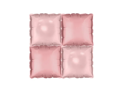 Balony foliowe Kwadraty brudny róż - 35 x 35 cm - 4 szt.