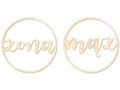 Large wooden hoop pendants Wife Husband - 44 cm - 2 pcs.