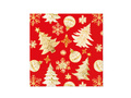Serwetki z bożonarodzeniowym nadrukiem czerwone - 33 cm - 20 szt.