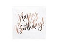 Serwetki urodzinowe Happy Birthday różowe złoto - 33 cm - 20 szt.