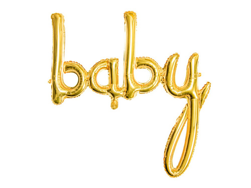 Foil balloon gold inscription Baby - 73.5 x 75.5 cm