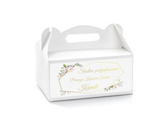 Decorative cake box white - 6 pc