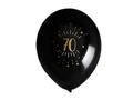 Balony lateksowe czarne z nadrukiem 70 - 23 cm - 8 szt.