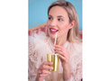 Paper tube straws golden hearts - 19,5 cm - 10 pcs.