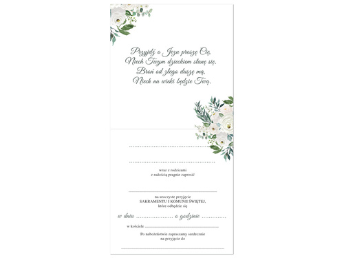 Comunion invitation card & envelope - 6 pcs