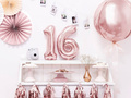 Foil balloon number 6 golden pink - 35 cm