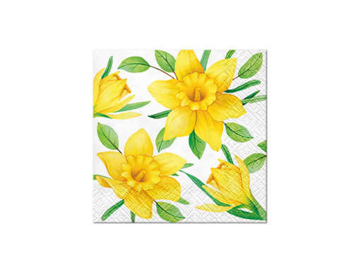 Easter napkins Daffodils - 25 cm - 20 pcs.