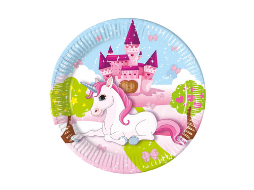 Unicorn birthday plates - 20 cm - 8 pcs.