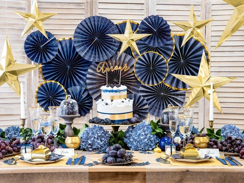 Hanging decoration paper star gold - 30 cm