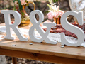 Wooden decoration letter R - white