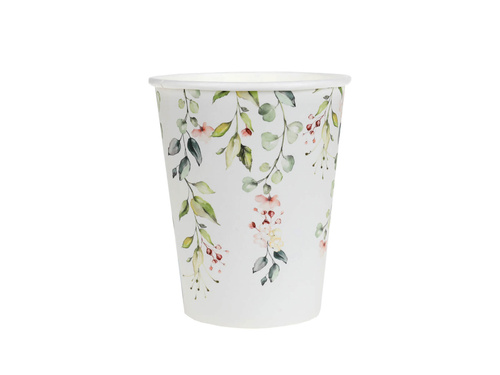 Paper cups with leaves - 270 ml - 10 pcs.