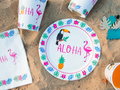 Talerzyki papierowe Aloha Party - 18 cm - 6 szt.
