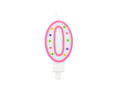 Candle number zero 0 with dots - 1 piece.
