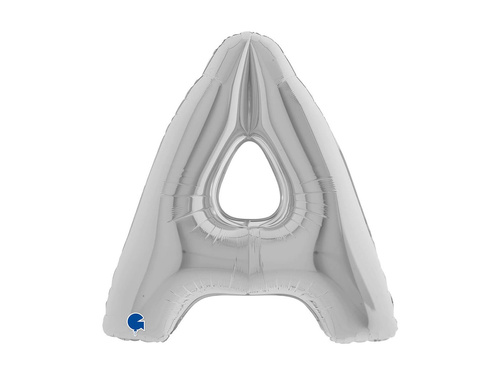 Balon foliowy literka A srebrny - 40" - 1 szt.