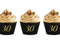 Sparkling cupcake liners for thirtieth birthday - 6 pcs.