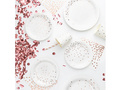 White paper cups with pink and gold dots - 220 ml - 6 pcs.