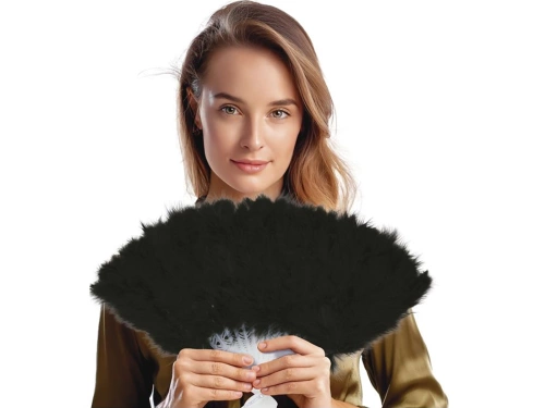 Black feather fan