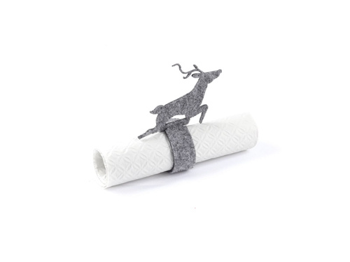 Serwetnik ze wzorem świątecznym - Renifer - 21 cm - 4 szt.