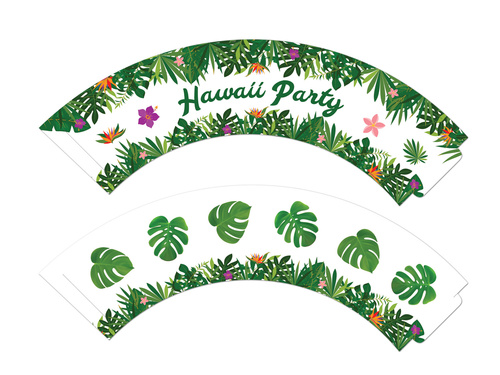 Hawaii Party cupcake liners - 6 pcs.