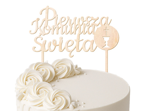 Cake topper First Communion, wooden - 1 pc
