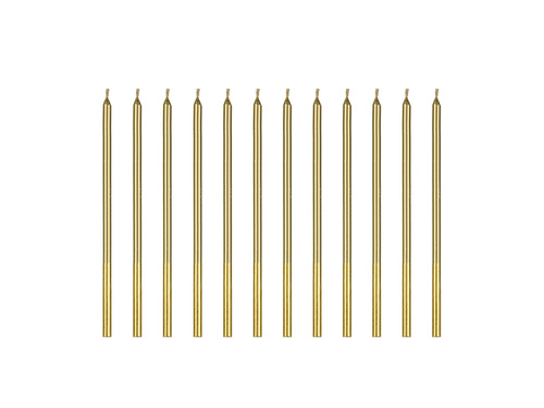 Birthday candles, gold - 12 pcs