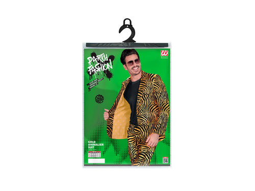 Strój imprezowy - złoty garnitur w zebrę