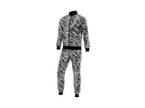 Strój imprezowy - srebrny metaliczny zebra (dres)