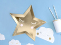 Talerzyki papierowe złote Gwiazdki - Little Star - 27 cm - 6 szt.