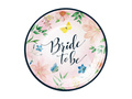 Talerzyki papierowe na Wieczór panieński w kwiaty Bride to be - 18 cm - 6 szt.